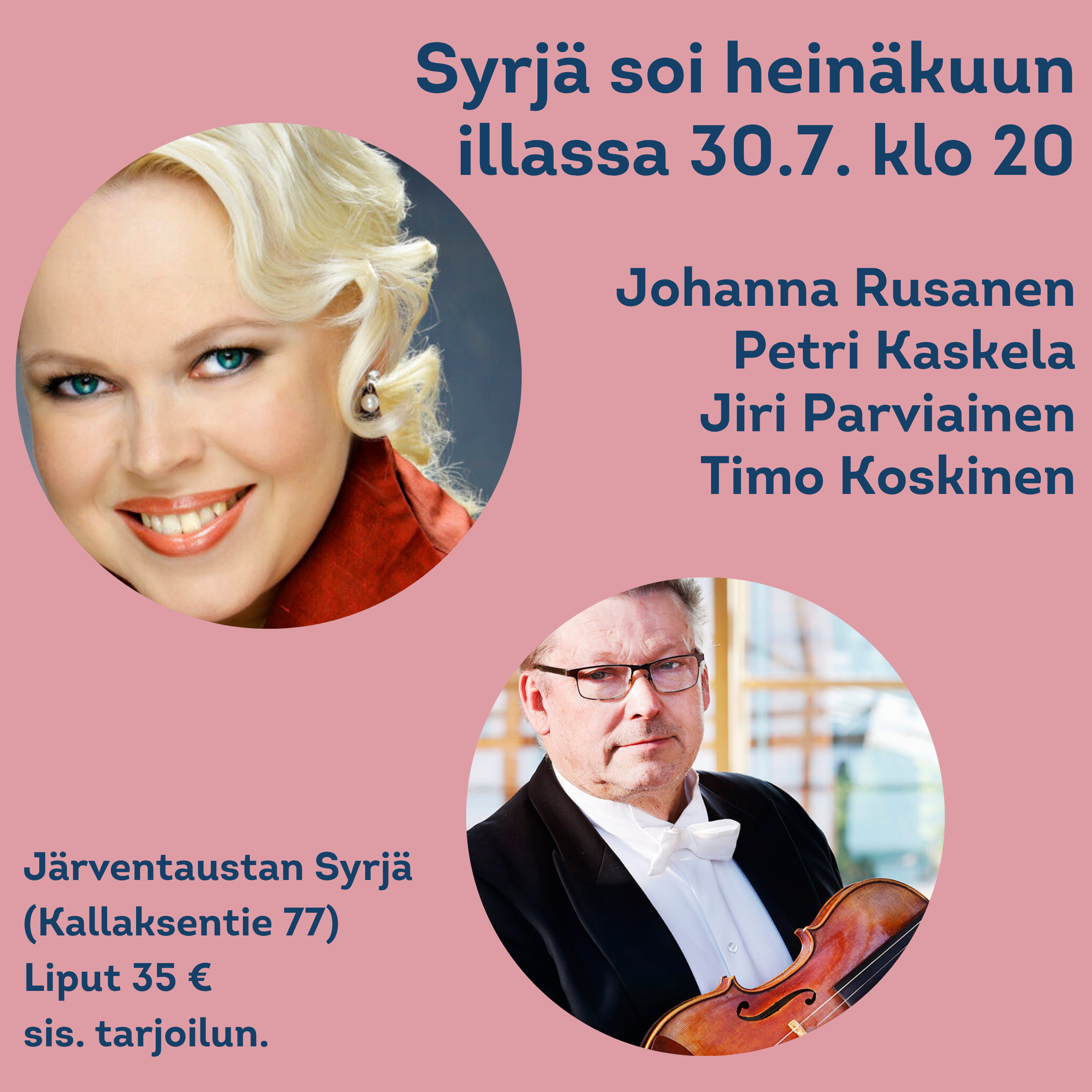 Omatoimiretki Syrjä soi-konserttiin Lopella. Ennakkoilmoittautunut, saat lippusi näytöstä ennen kassan vieressä olevalta Tribunan edustajalta.