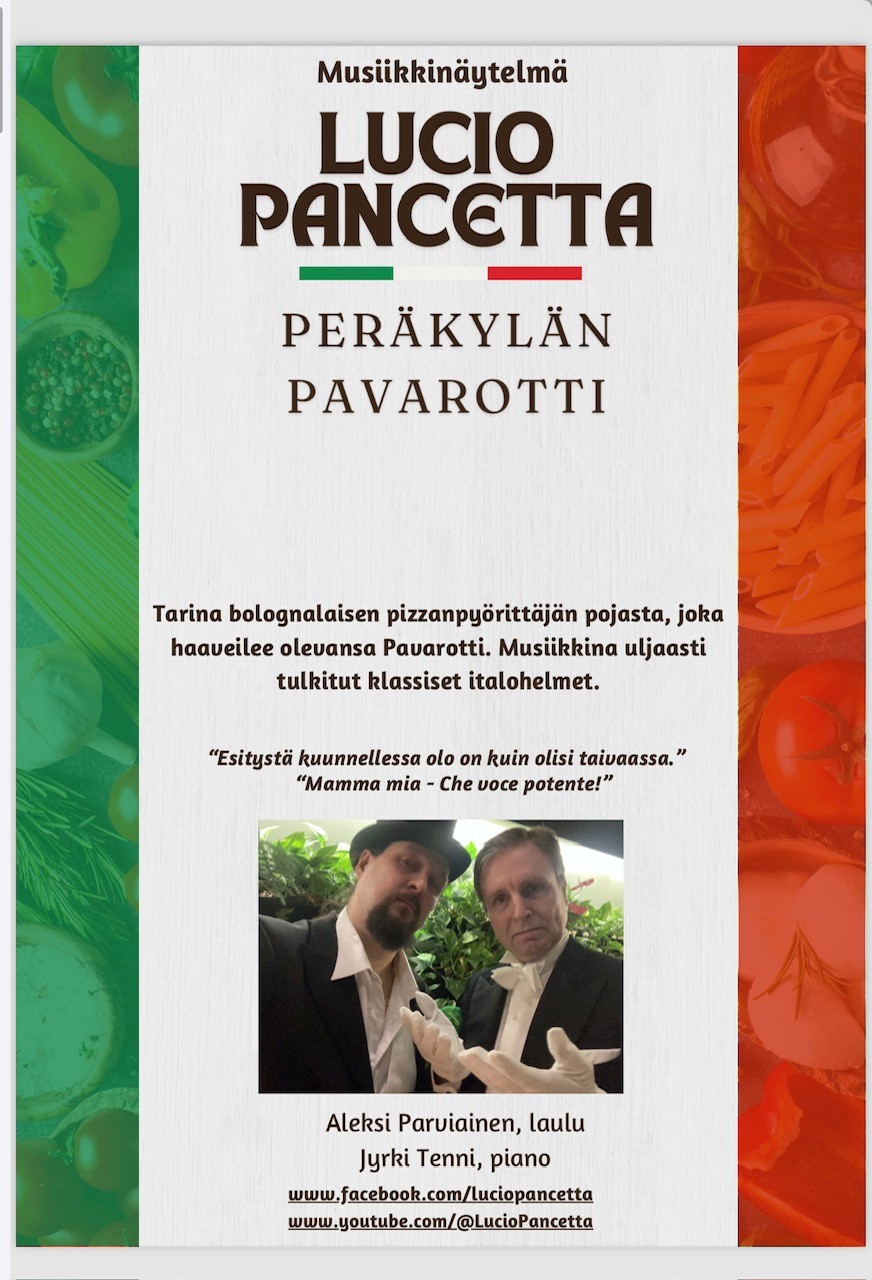Omatoimiretki Lopen kirjaston Fallesmannissa, Musiikkinäytelmä Lucio Pancetta - peräkylän Pavarotti. Ilmoittautuminen päättynyt.Ennakkoilmoittautunut, katso maksuohjeet alta.
