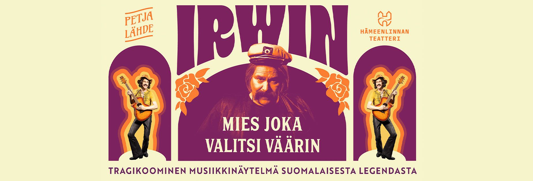 Hämeenlinnan teatterin lämpiö, Irwin  Goodmanin kiehtovan tarinan  lukutapahtuma. Ilmoittautumisohje alla.