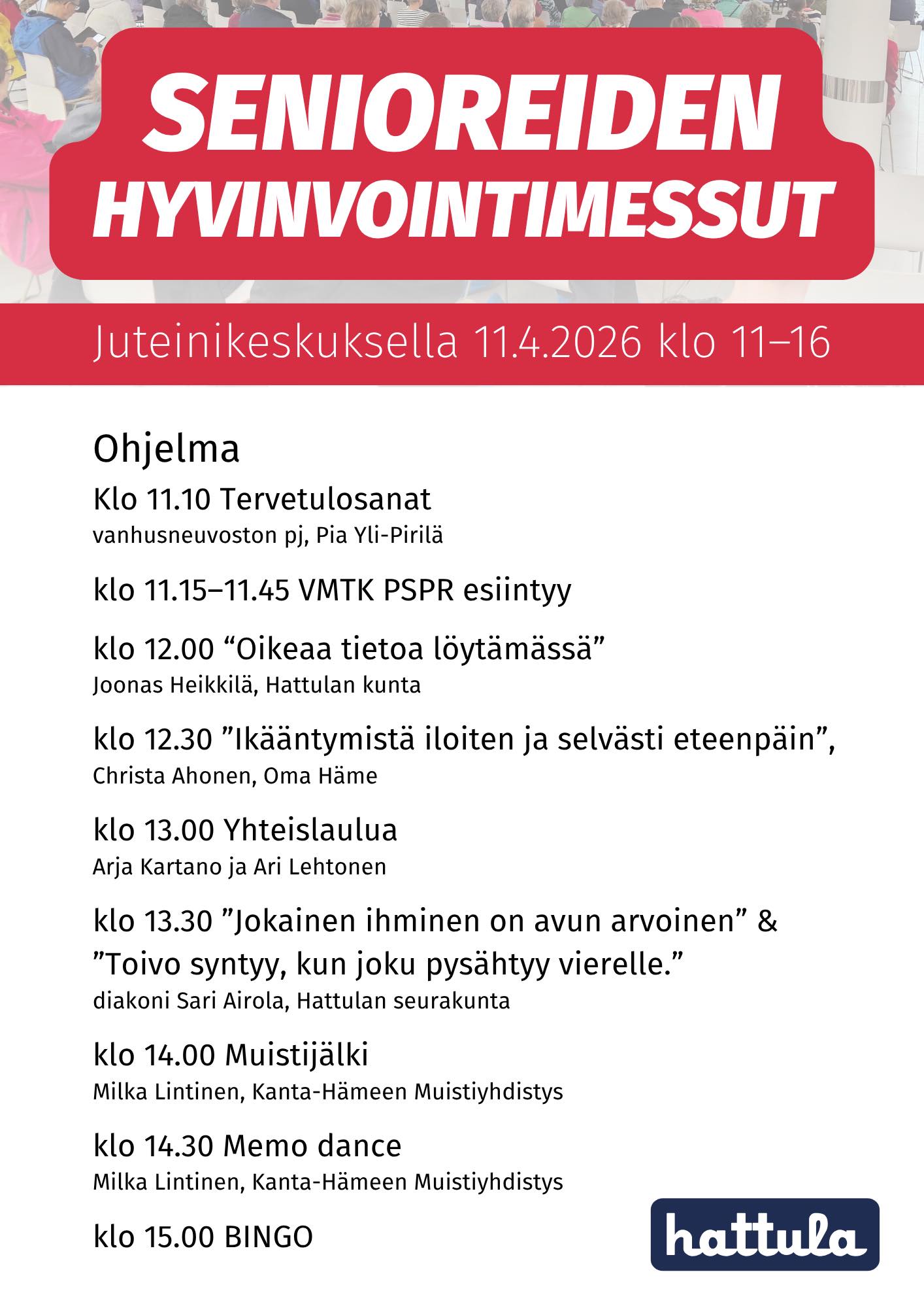 Hattula, Teatteriklubi Tribuna esillä Senioreiden hyvinvointimessuilla