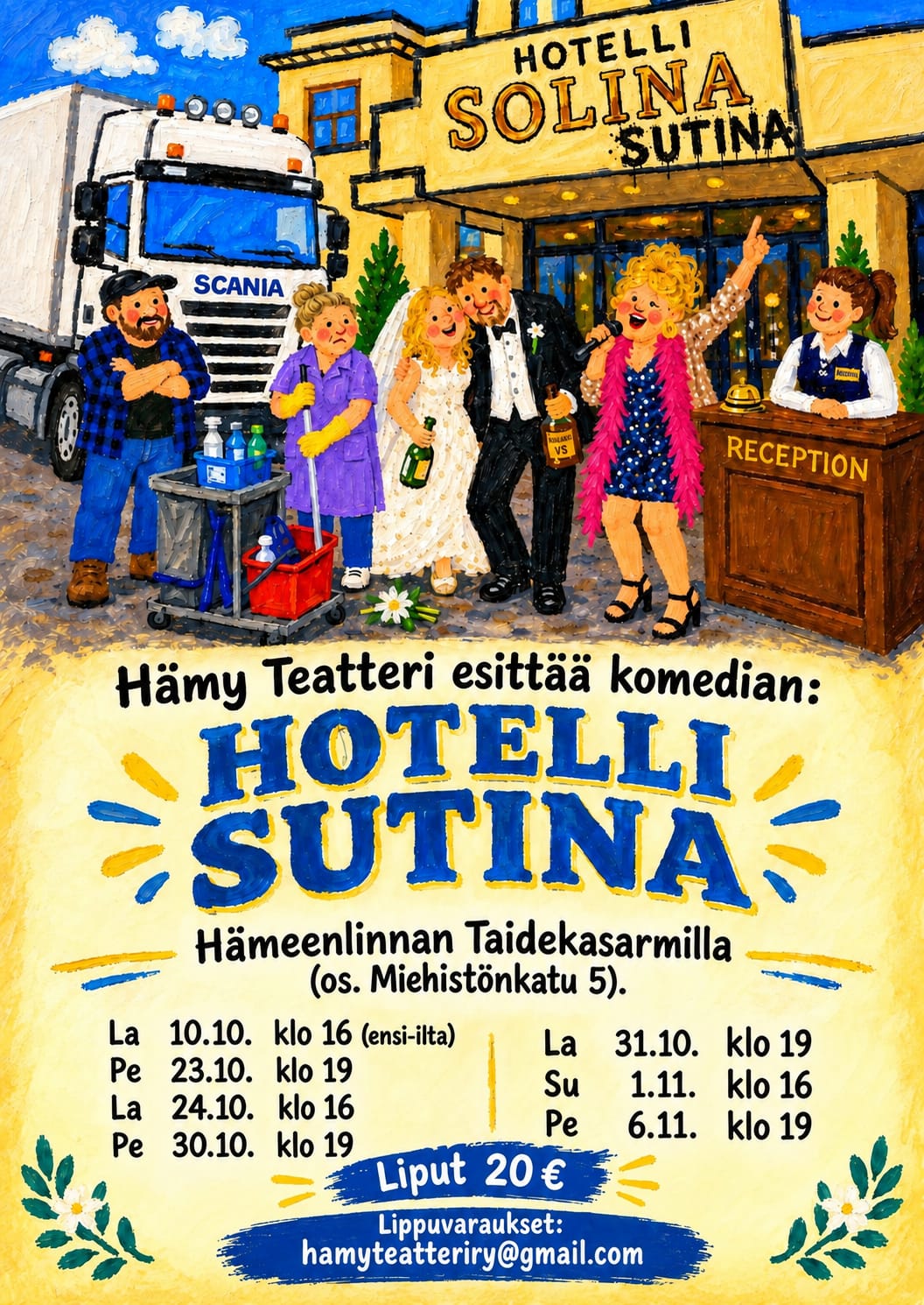 Omatoimiretki Hämeenlinnan Hämy Teatteri, Hotelli Sutina 10.10.-6.11.
